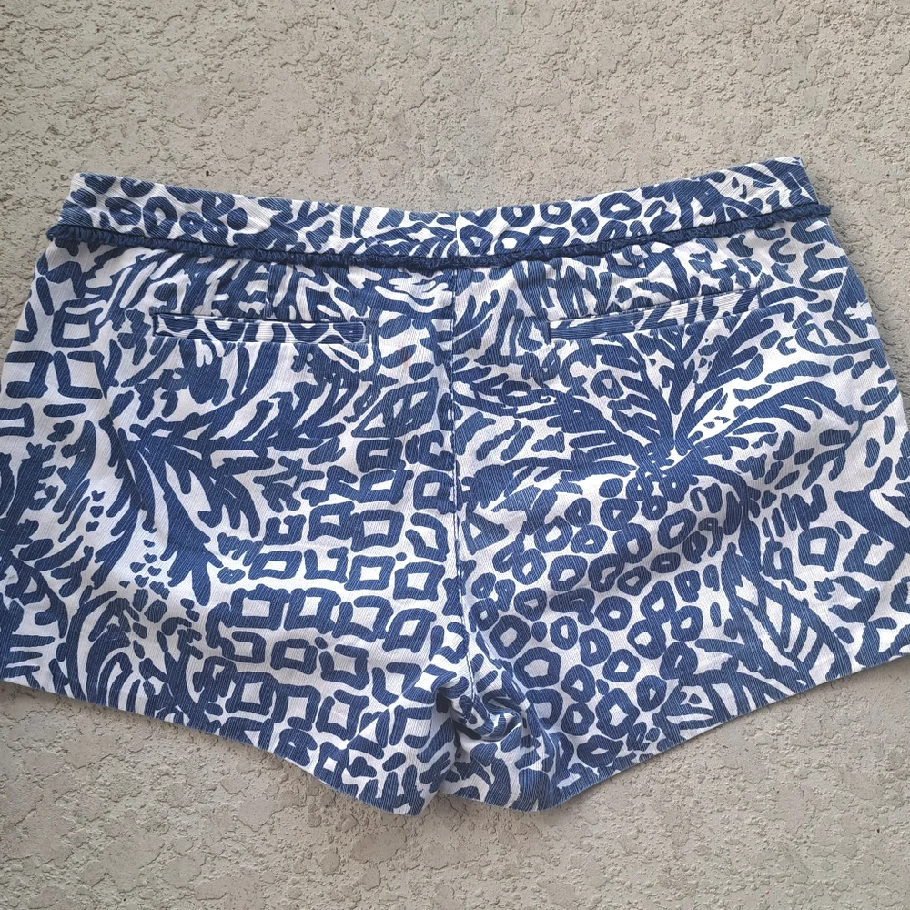 Lilly Pulitzer Navy & White Printed High-Waist Shorts